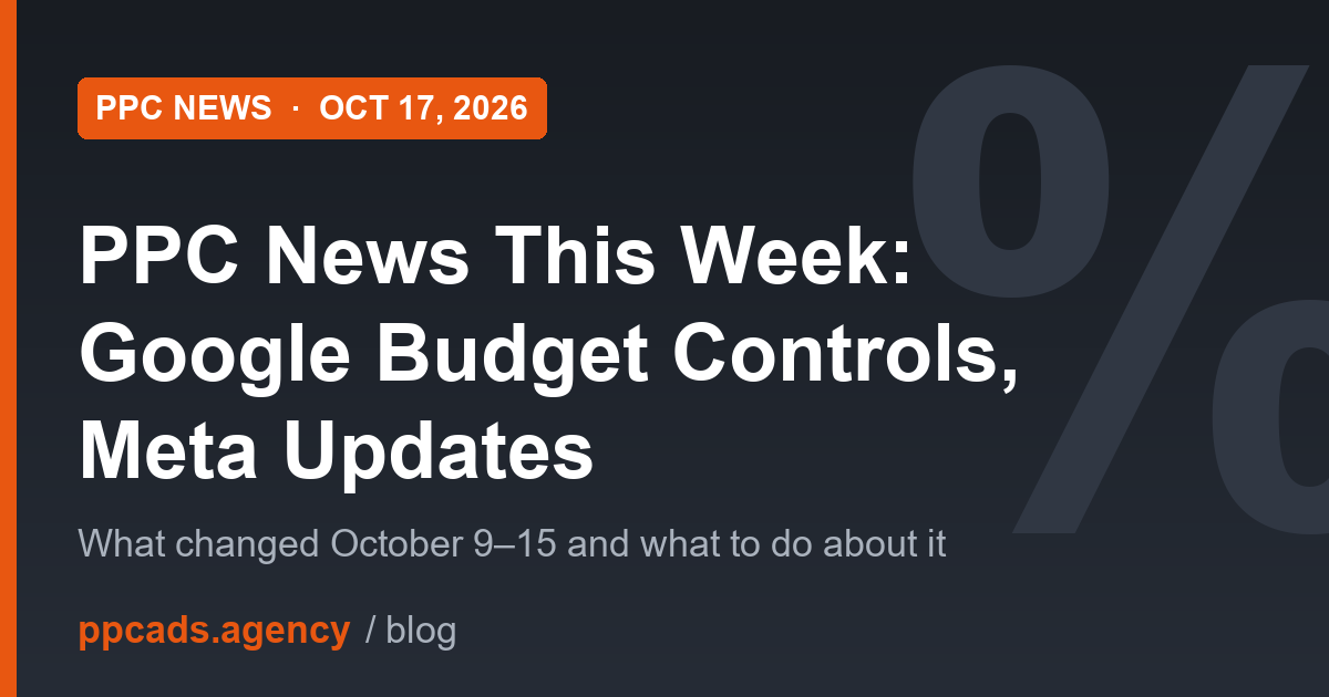 PPC News This Week: Google Ads Budget Controls, Meta Updates
